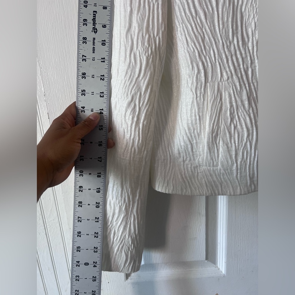 Zara White Textured Women's Blazer - Picture 7 of 12